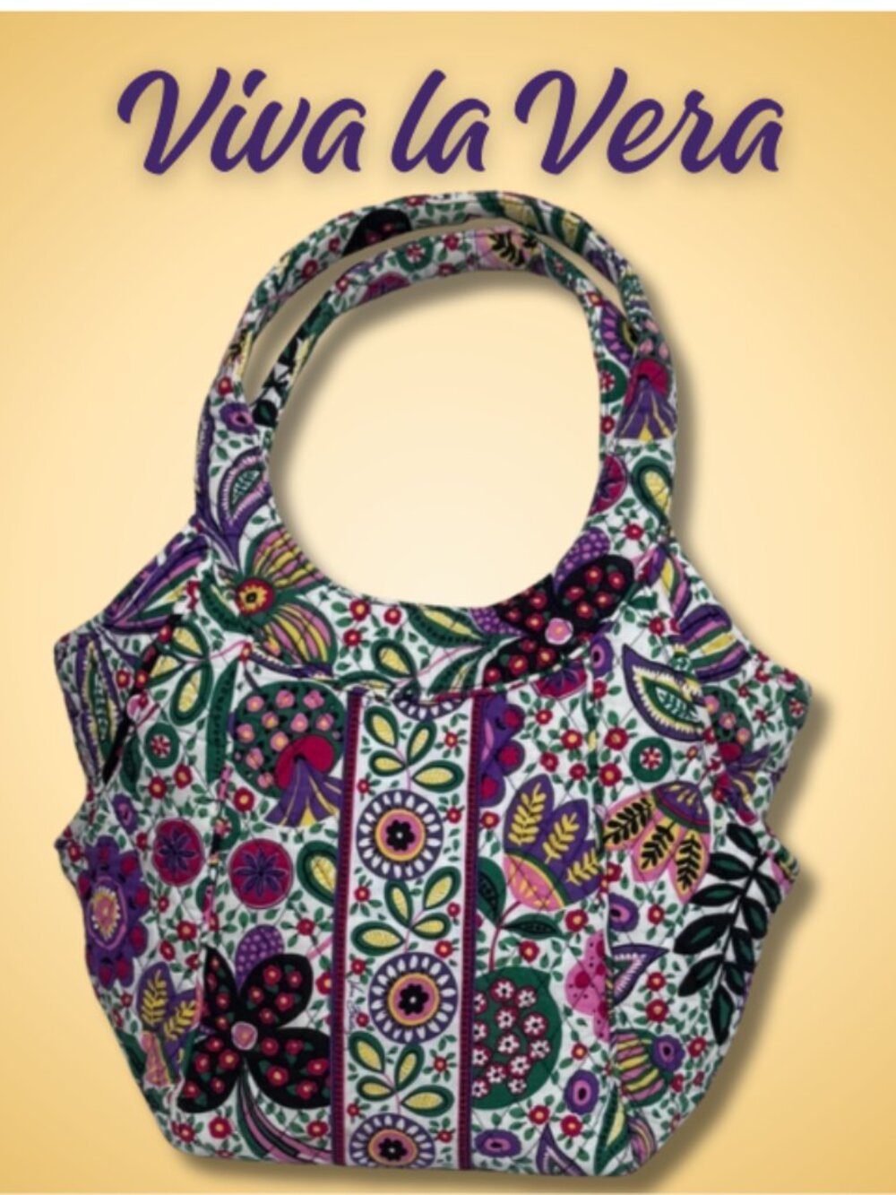 Vera Bradley Viva La Vera Retired Y2K Quilted Cotton Shoulder Tote Bag Floral
